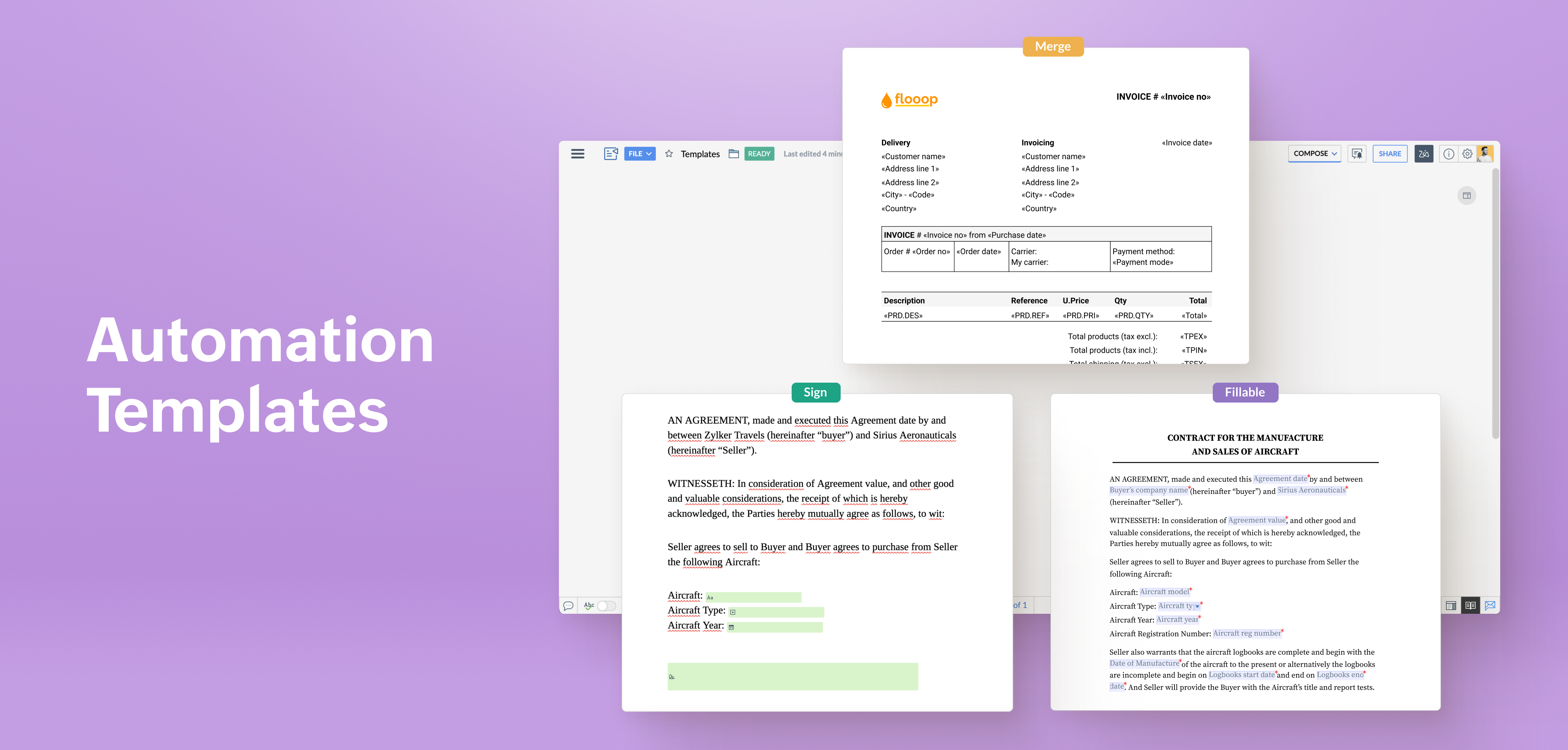 screenshot of Zoho Writer